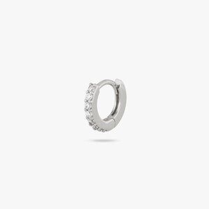 STUDS Micro Pavé Helix Huggie - Silver/Clear, 6mm Inner Diameter, 9mm Outer